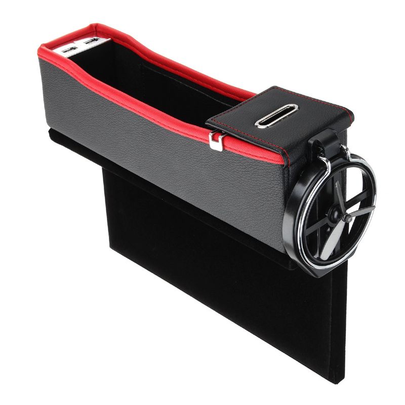 Usb-lader Bil Høyre Side Sete Spalte Oppbevaringsboks Gap Filler Organizer Catcher Box Koppholder