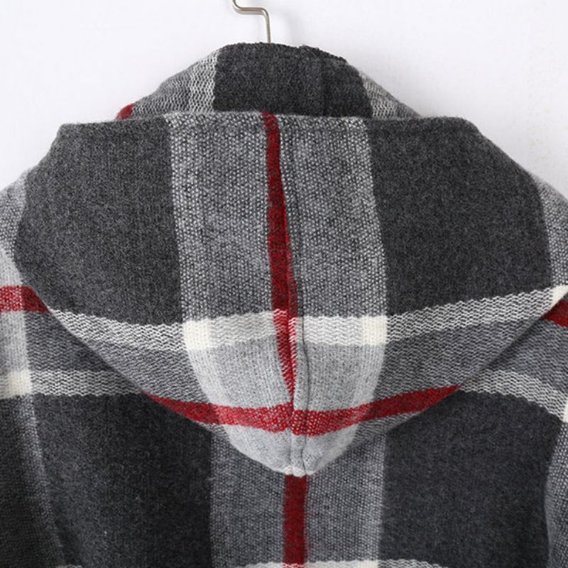 Kvinner Vinter Varm Tartan Cashmere Skjerf Ny Designer Rute Hette Wraps