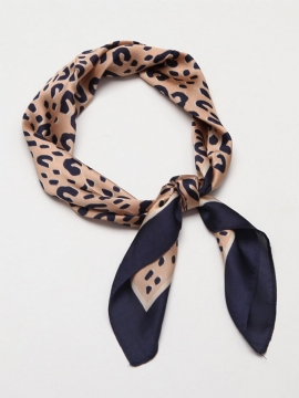 Kvinneskjerf Silkeprodukter Dekorativt Firkantet Skjerf Leopardskjerf