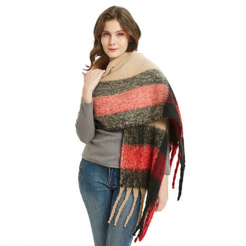 Nytt Circle Shawl Word Rough Scarf Ms. Thick Tassel Skjerf Sjal