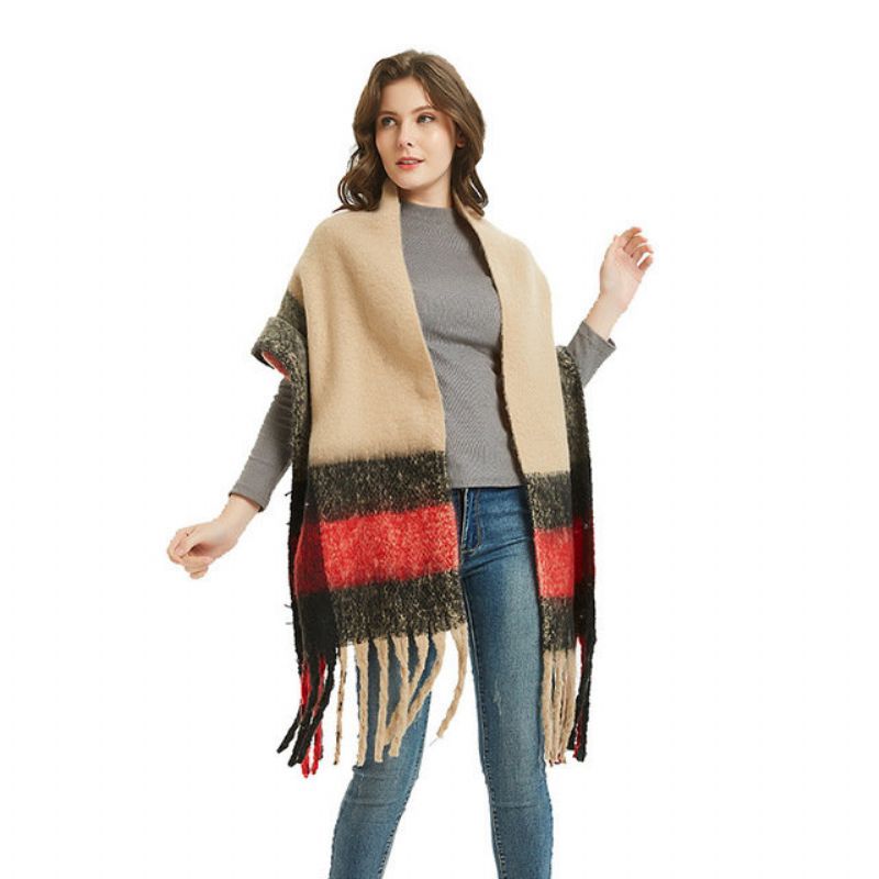 Nytt Circle Shawl Word Rough Scarf Ms. Thick Tassel Skjerf Sjal