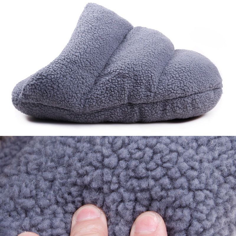 2 Farger Shearling Velvet Pet Slipper Sovepose Kennel Dog Cat Cave Bed