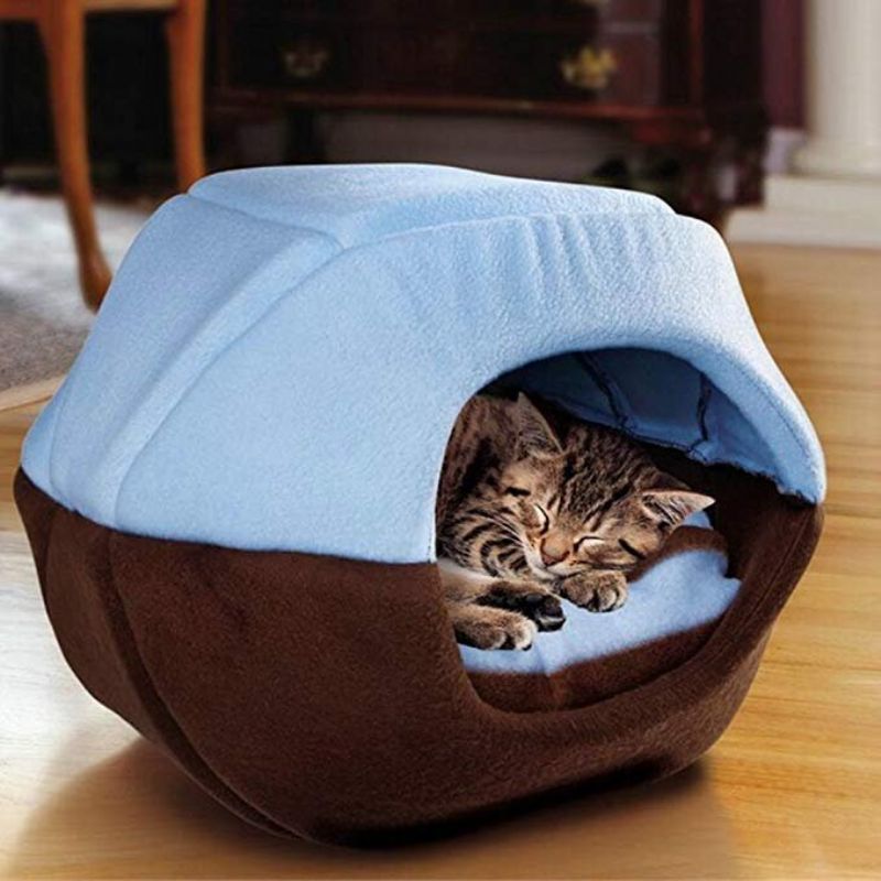 2 I 1 Cat Hund Cave Bed Vaskbar Dyreseng Myk Pet House Telt