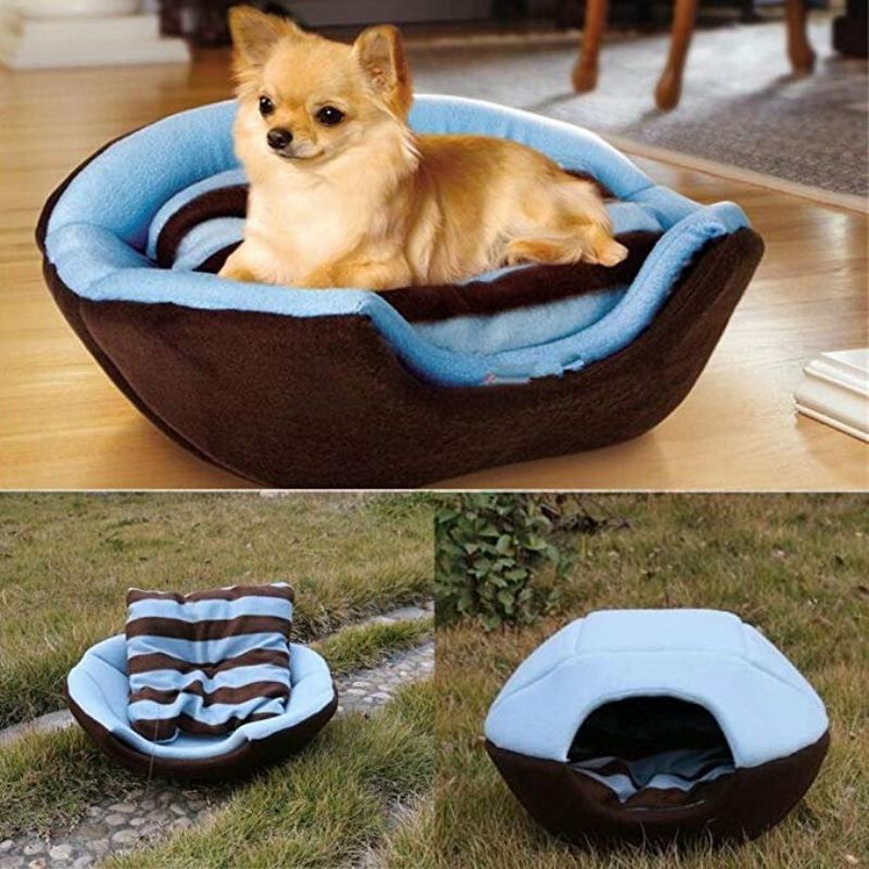 2 I 1 Cat Hund Cave Bed Vaskbar Dyreseng Myk Pet House Telt