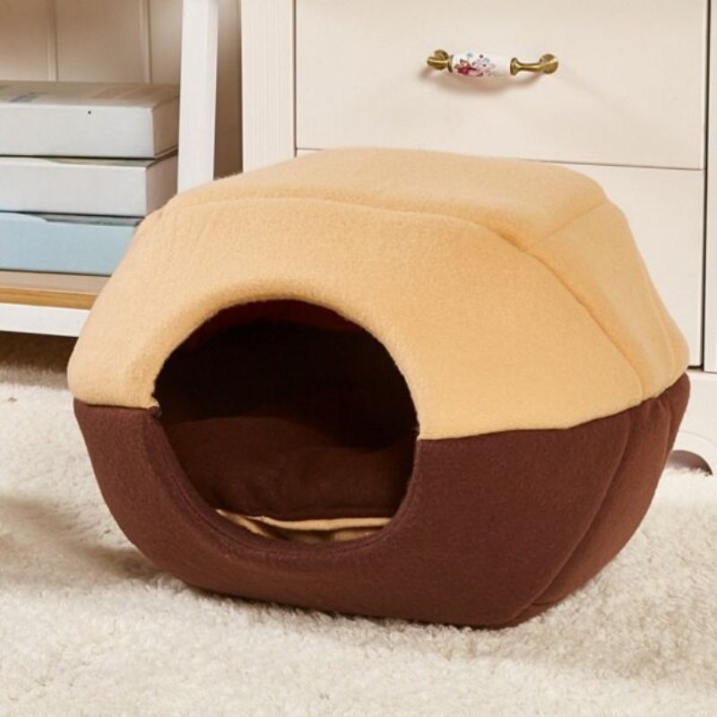 2 I 1 Cat Hund Cave Bed Vaskbar Dyreseng Myk Pet House Telt