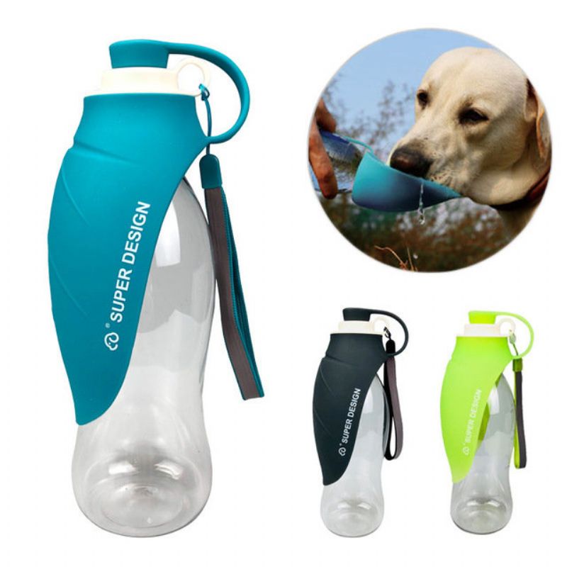 650 Ml Sport Portable Leaf Pet Hund Vannflaske Utvidbar Bpa-fri Silikon Reise Hundeflasker Bolle