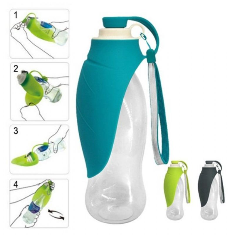 650 Ml Sport Portable Leaf Pet Hund Vannflaske Utvidbar Bpa-fri Silikon Reise Hundeflasker Bolle