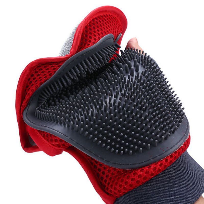 Bath Cleaning Brush Glove Pet Hund Katt Massasje Hår Pelsfjerning Grooming Groomer Wash