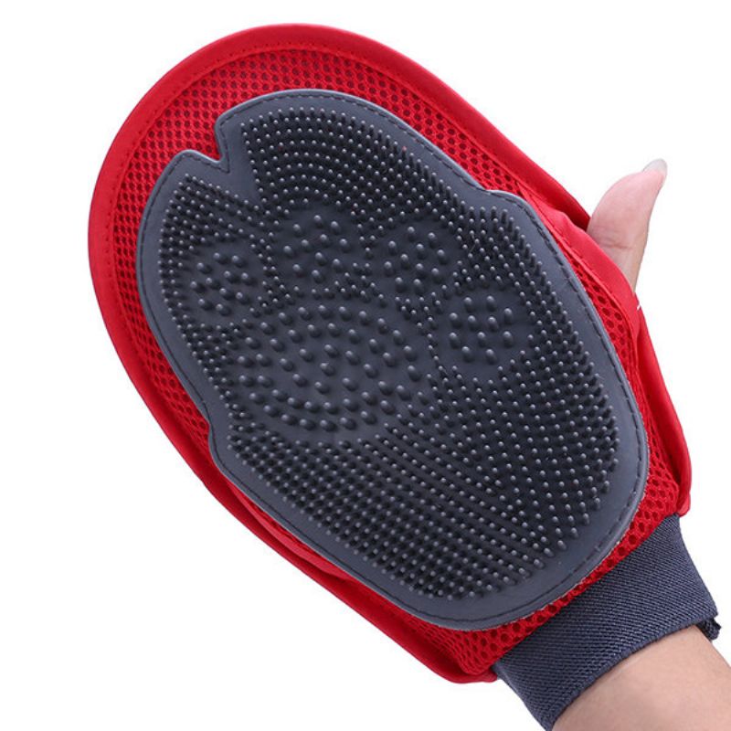 Bath Cleaning Brush Glove Pet Hund Katt Massasje Hår Pelsfjerning Grooming Groomer Wash