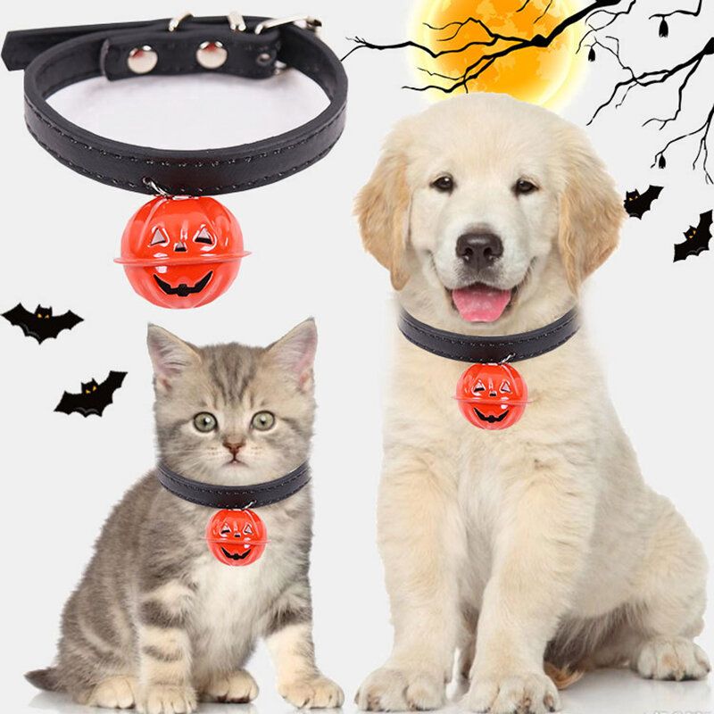 Halloween Ghost Festival Pumpkin Bells Hundehalsbånd Kan Henge Traction Cats Universal Pet Halsbånd