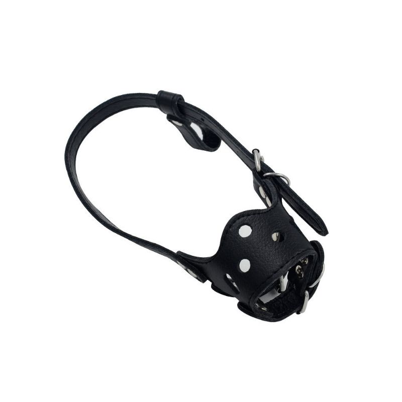 Justerbare Hundemasker Pu-skinn Hundebjeffholder Hundestopp Bjeffing Bitsikkert Deksel