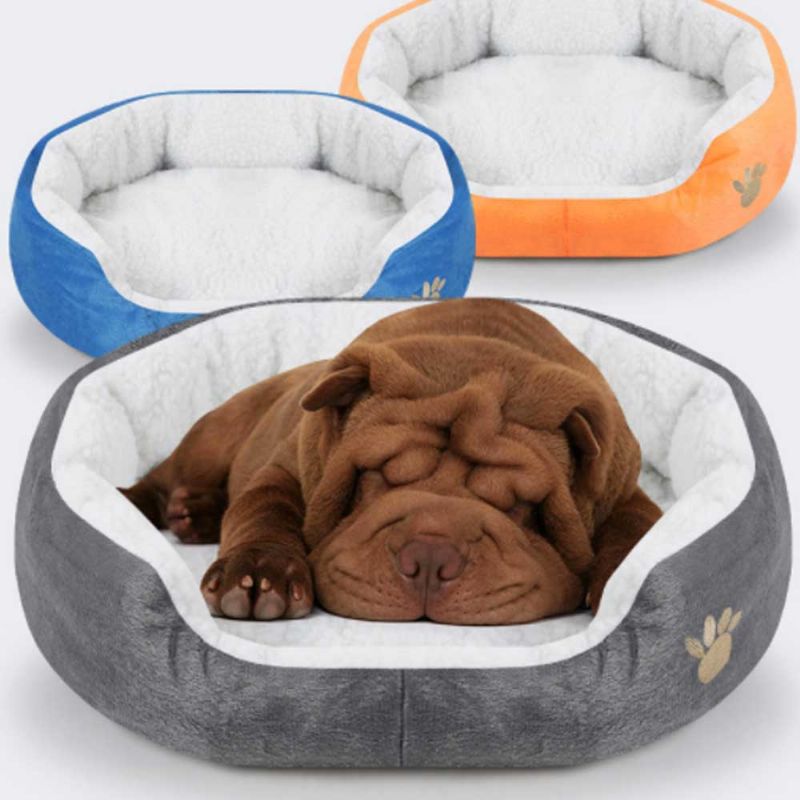 Kennel Ultra-myke Hundesenger Plysj Og Lam Cashmere Vaskbare Cute Peg Beds