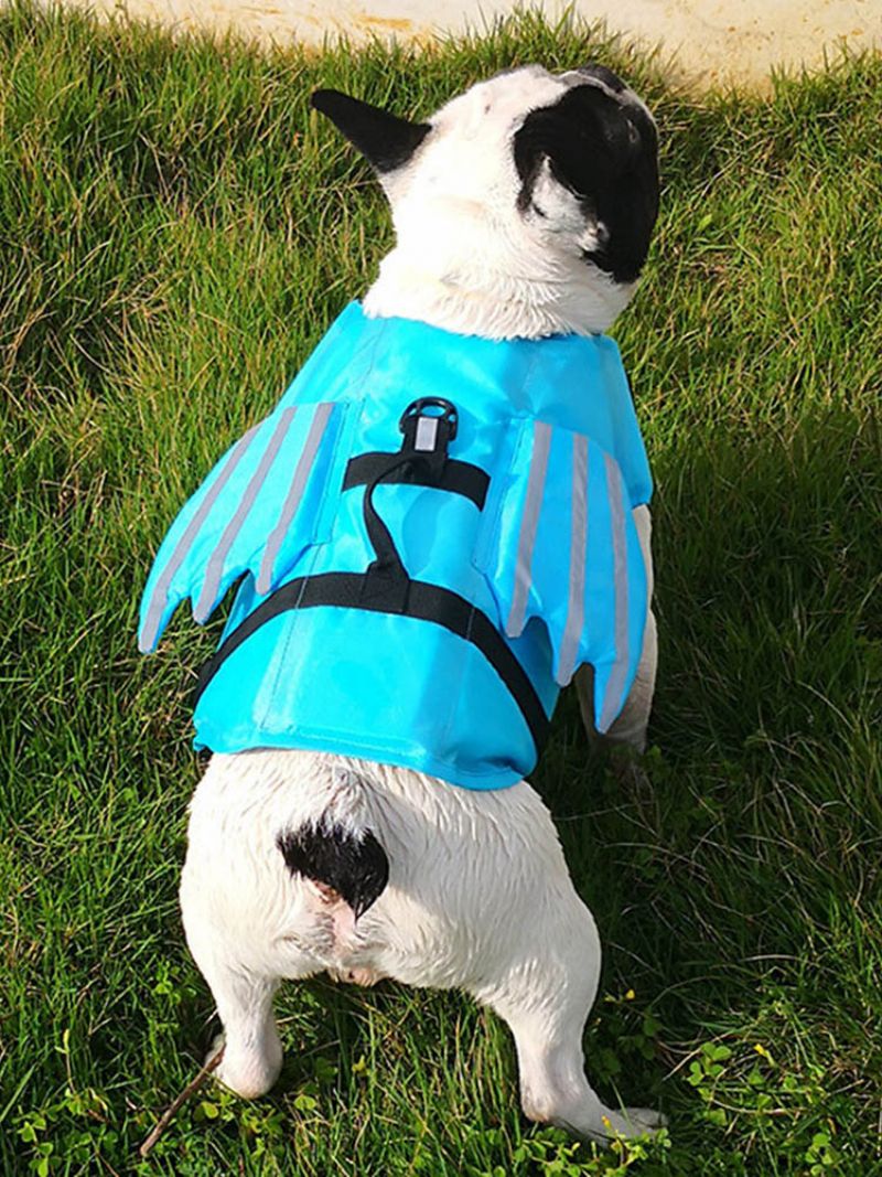 Kjæledyrhund Redningsvest Flytevest Svømming Safe Preserver Reflekterende Wing Design