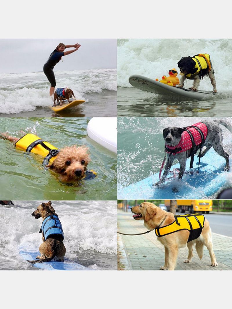 L Størrelse Pet Hund Valp Redningsvest Svømming Reflekterende Preserver Float Vest Saver