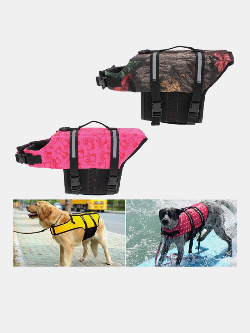 L Størrelse Pet Hund Valp Redningsvest Svømming Reflekterende Preserver Float Vest Saver