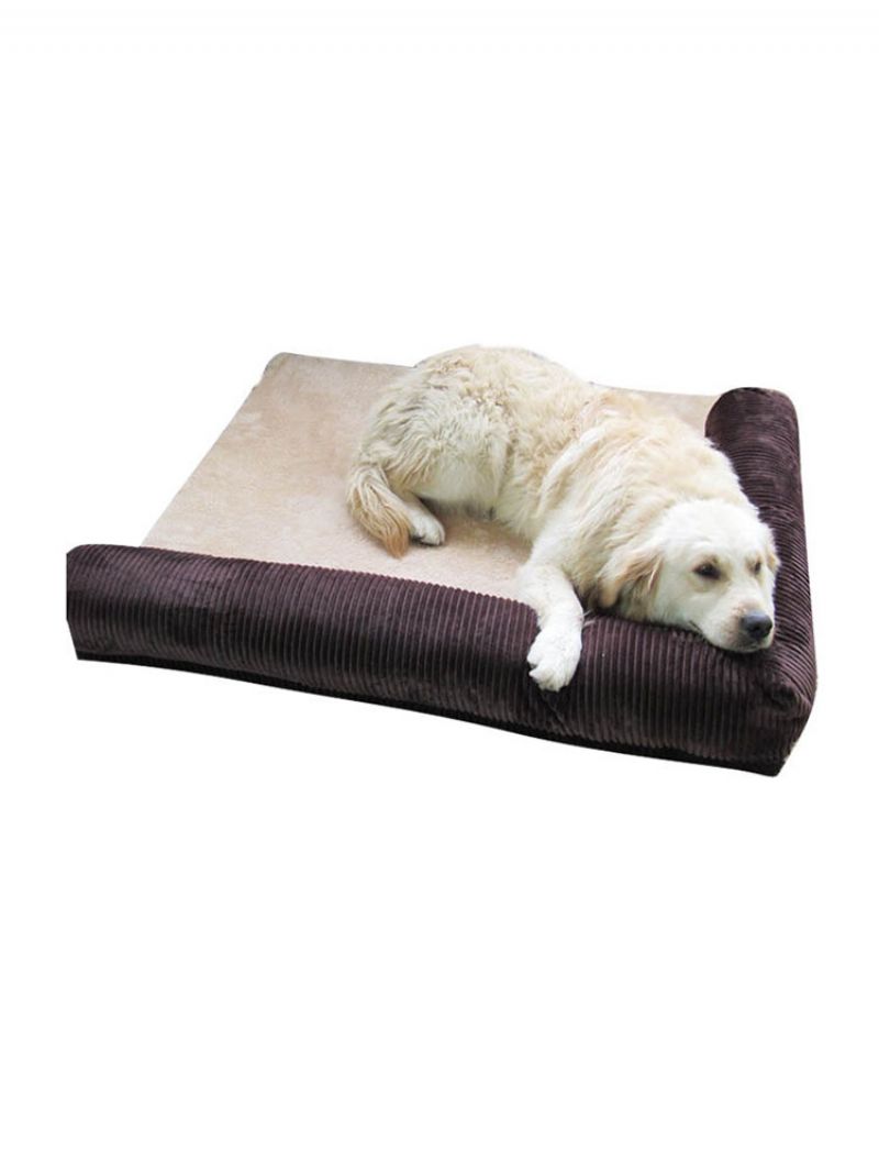 Luksus Corduroy Bolster Pet Dog Sovesofa Valp Fleece Sengematte For Stor Hund