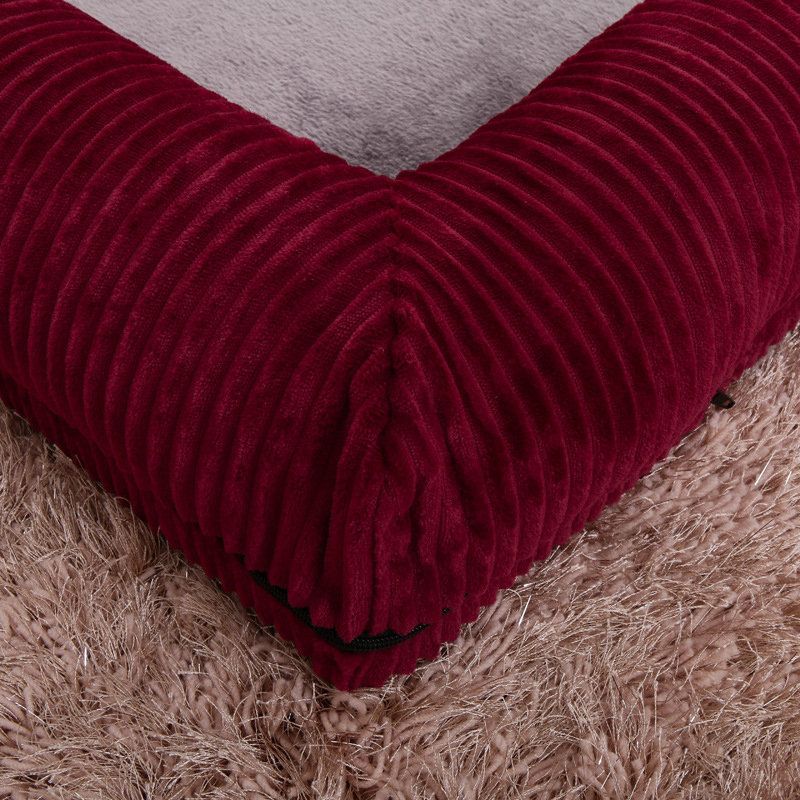 Luksus Corduroy Bolster Pet Dog Sovesofa Valp Fleece Sengematte For Stor Hund