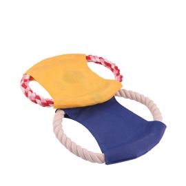 Pet Dog Bomull Tau Vanntett Pet Frisbee Color Canvas Bite Dog Disc For Pet Training