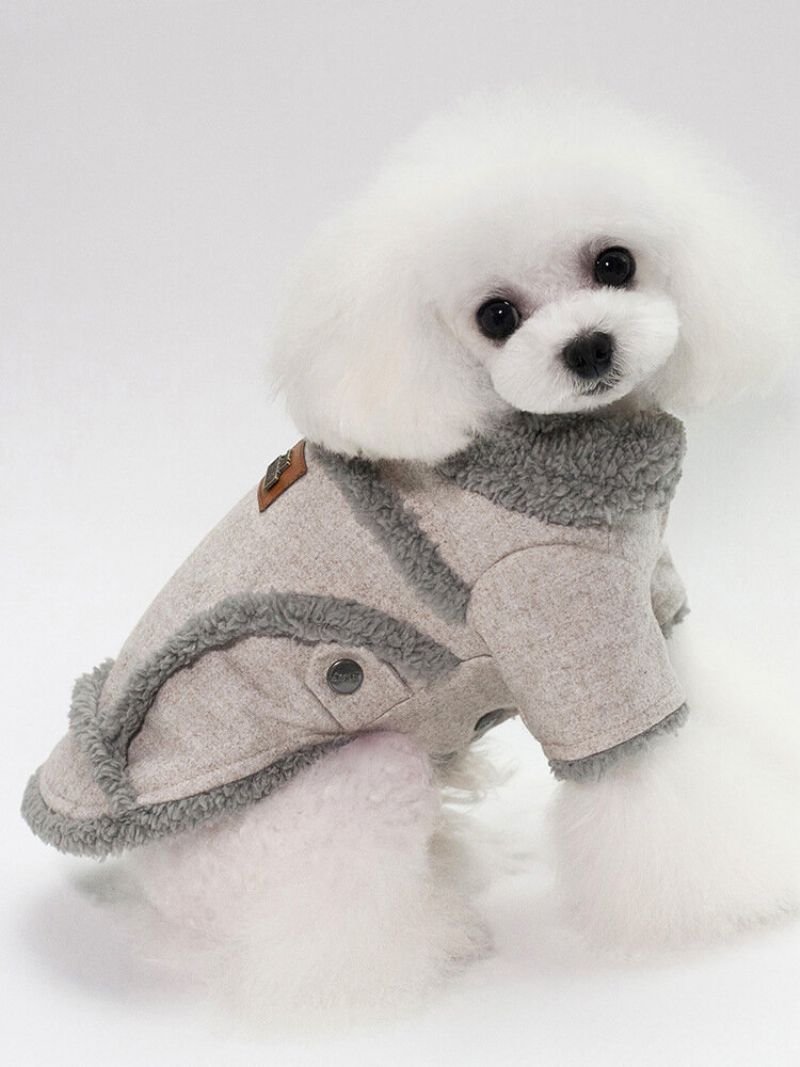 Pet Dog Fleece Neck Vinter Warm Coat Valp Myk Genser Klær