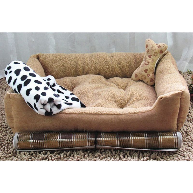 Semsket Skinn Plysj Pet Dog Sovesofa Kennel Valp Vinter Varm Sofa For Stor Størrelse Hund