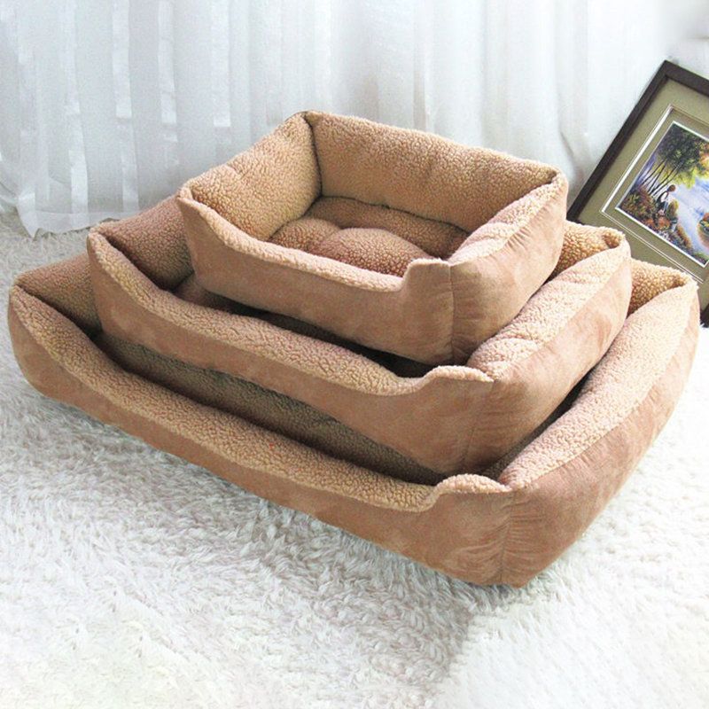 Semsket Skinn Plysj Pet Dog Sovesofa Kennel Valp Vinter Varm Sofa For Stor Størrelse Hund