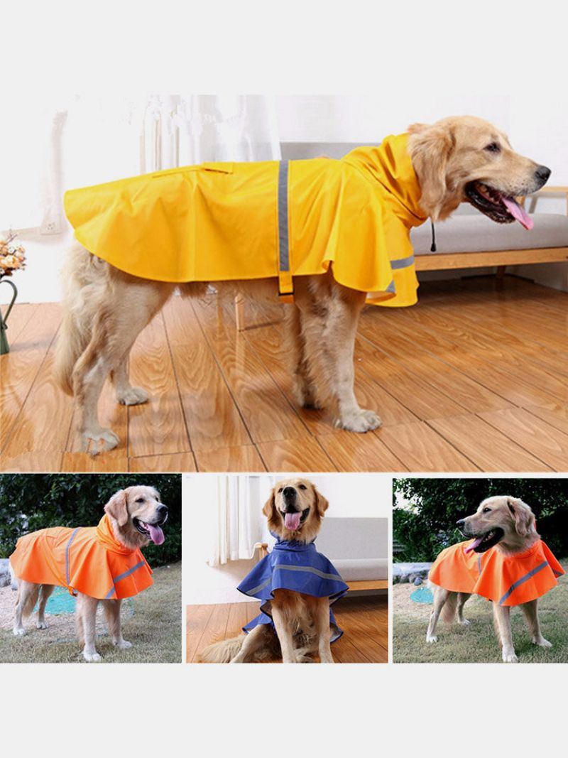 Sm Dog Raincoat Leisure Vanntett Lett Reflekterende Regnjakke Med Hettegenser For Små Middels Store Hunder