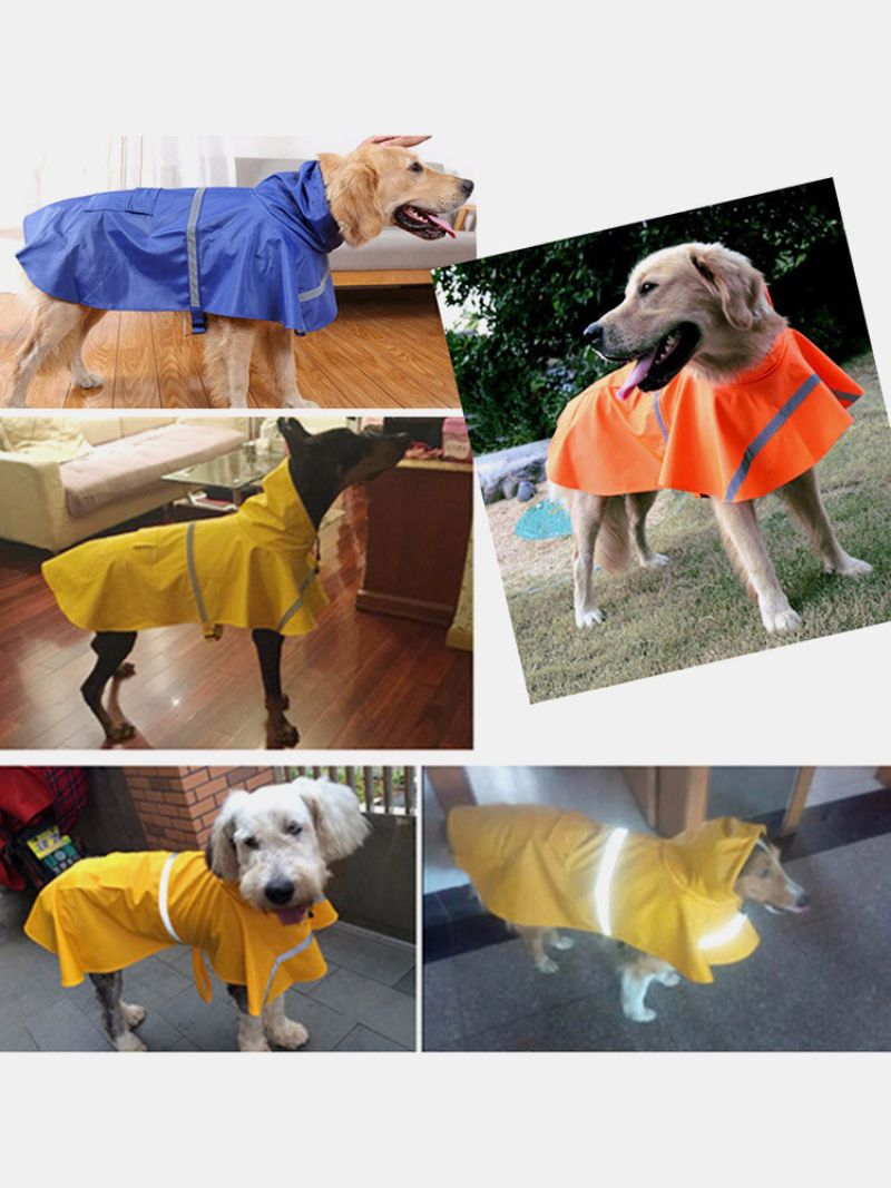 Sm Dog Raincoat Leisure Vanntett Lett Reflekterende Regnjakke Med Hettegenser For Små Middels Store Hunder