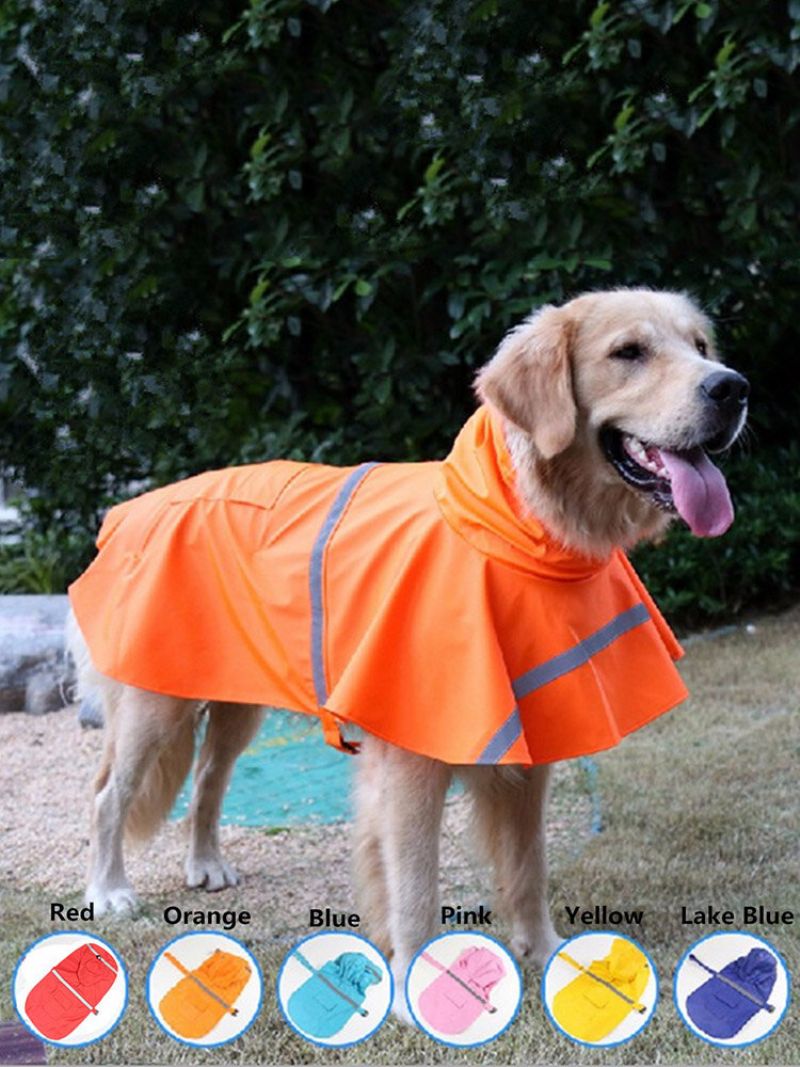 Sm Dog Raincoat Leisure Vanntett Lett Reflekterende Regnjakke Med Hettegenser For Små Middels Store Hunder