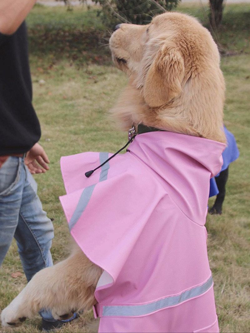 Sm Dog Raincoat Leisure Vanntett Lett Reflekterende Regnjakke Med Hettegenser For Små Middels Store Hunder