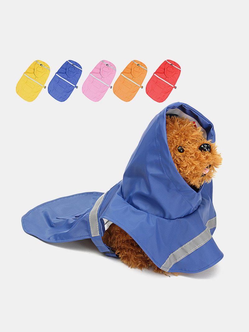 Sm Dog Raincoat Leisure Vanntett Lett Reflekterende Regnjakke Med Hettegenser For Små Middels Store Hunder