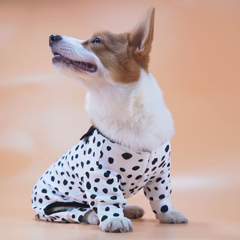 Stretch Søt Kjæledyrpyjamas For Små Og Mellomstore Hunder Hjemmeklær Alt Inkludert Anti-hår Corgi-klær