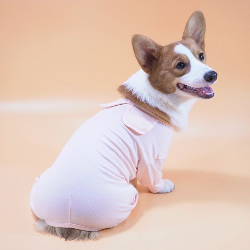 Stretch Søt Kjæledyrpyjamas For Små Og Mellomstore Hunder Hjemmeklær Alt Inkludert Anti-hår Corgi-klær