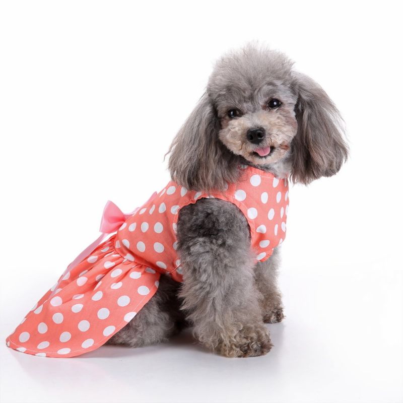 Vintage Polka Dot Kjæledyrklær For Hundekjole Cat Vest Skjorter