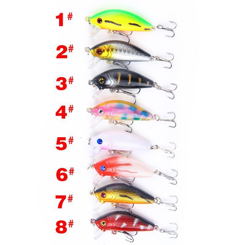 8 Stk Minnow Fishing Lure 50mm4.2g Topwater Hard Bait Wobbler Jig Crankbait Karpe Stripet Bass Pesca Fiskeutstyr Swimbait