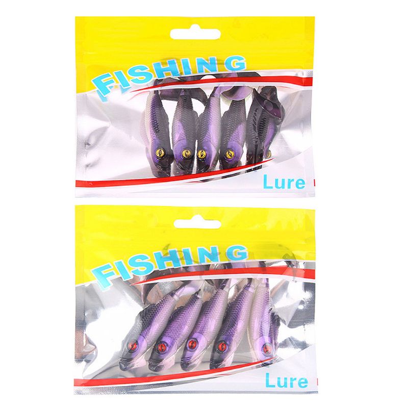 To Farger Mykt Fiskelokk Minnow Grub Kunstig Bionic Fishing Lokke Agn Naturlignende