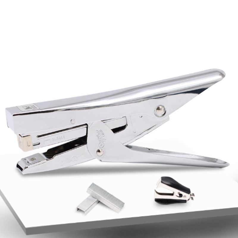 Profesjonell Kontorhåndbok Metal Desktop Papir Stiftemaskin Mellomstort Ark 12. Stift Flat Clinch