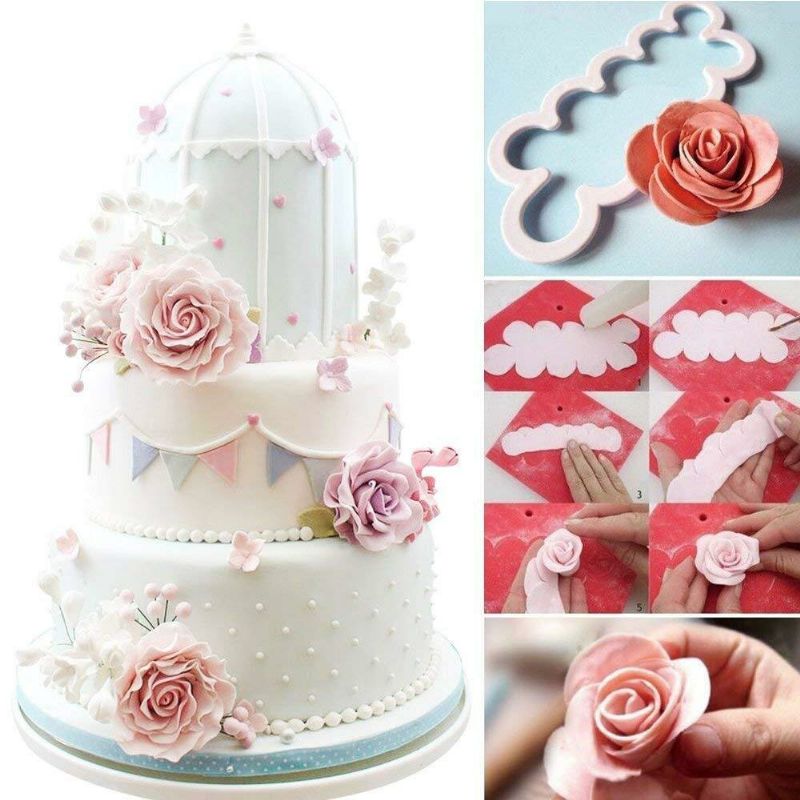 114 Stk Fondant Cutter Cookie Cake Stempel Plast Form Craft Diy 3d Sugarcraft Kjøkkentilbehør Kakedekoreringsverktøy