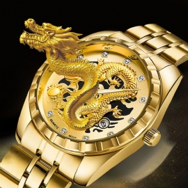 2023 Herre Sportsklokke Herreklokker Toppmerke Luksus Gold Dragon Big Mann Armbåndsur Quartz Lokal Tycoon Klokker