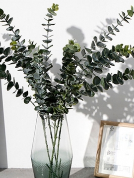 3/5/9 Forks Fake Plante Eucalyptus Leaves Bukett Hjemmehagedekor Kunstig Blomst Plastplanter