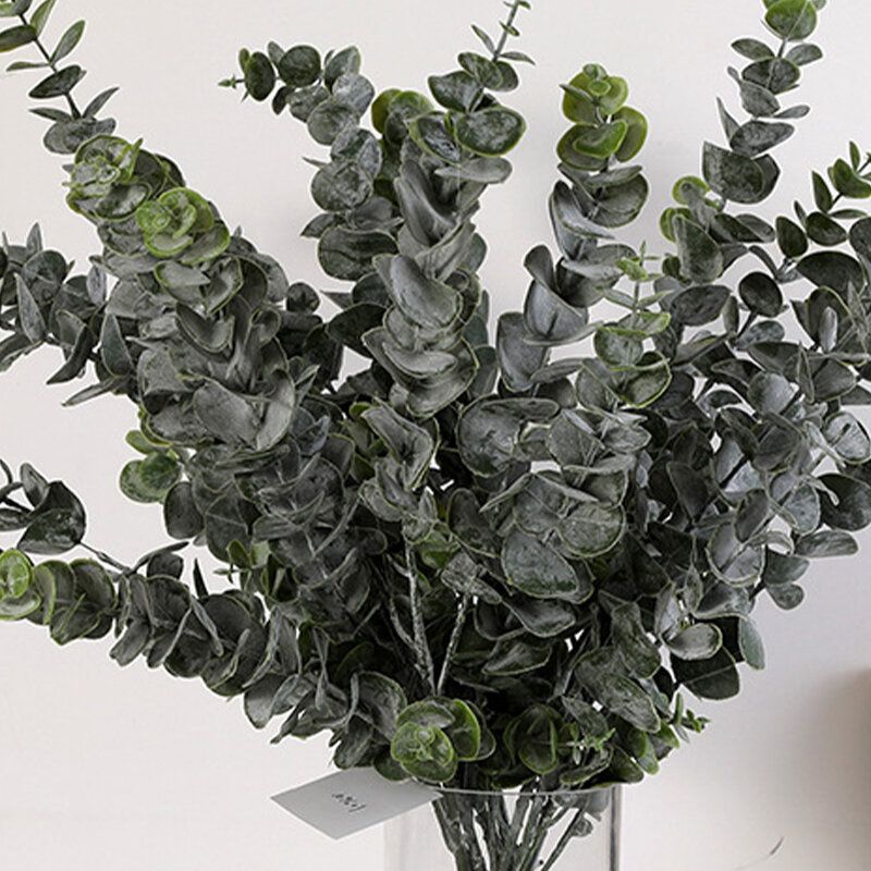 3/5/9 Forks Fake Plante Eucalyptus Leaves Bukett Hjemmehagedekor Kunstig Blomst Plastplanter