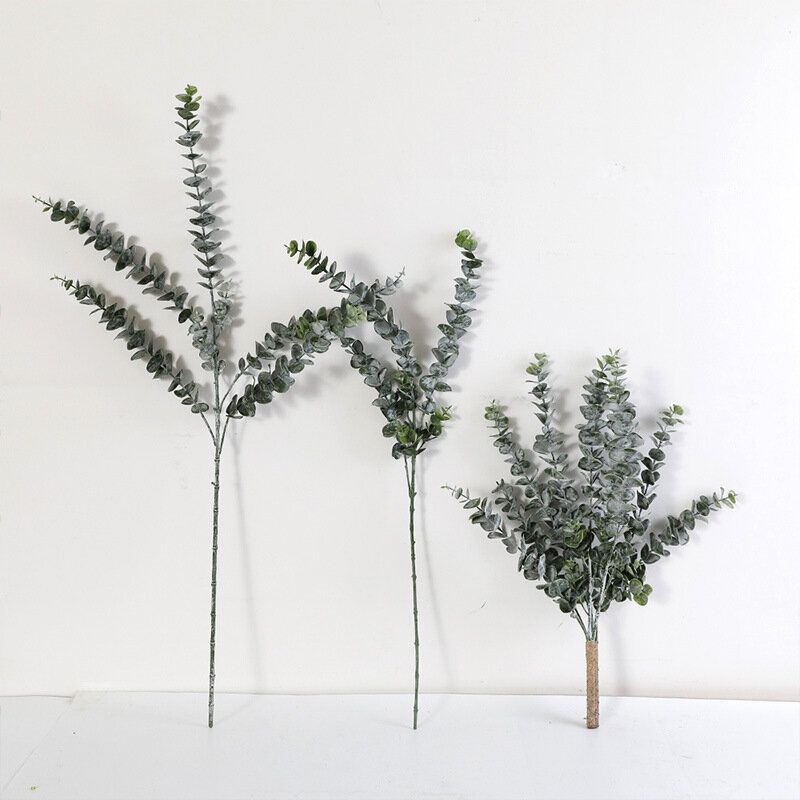 3/5/9 Forks Fake Plante Eucalyptus Leaves Bukett Hjemmehagedekor Kunstig Blomst Plastplanter