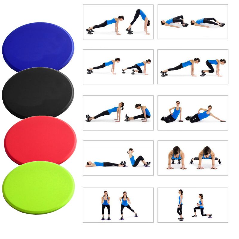 3 Stk Fitness Core Sliders Pad Motstandsbånd Sett Anti-skli Glideskyver Sport Yogamatter