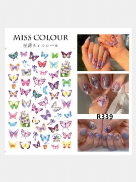 3d Fargerike Vanntett Butterfly Nail Art Stickers Vannmerke Diy Tips Decals Manikyr