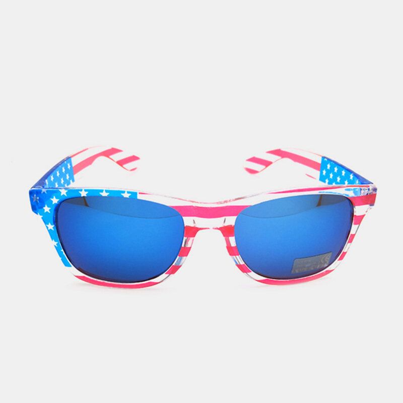 American America Usa Flag Solbriller Patriotic Clear Frame Klassisk 80-tallet