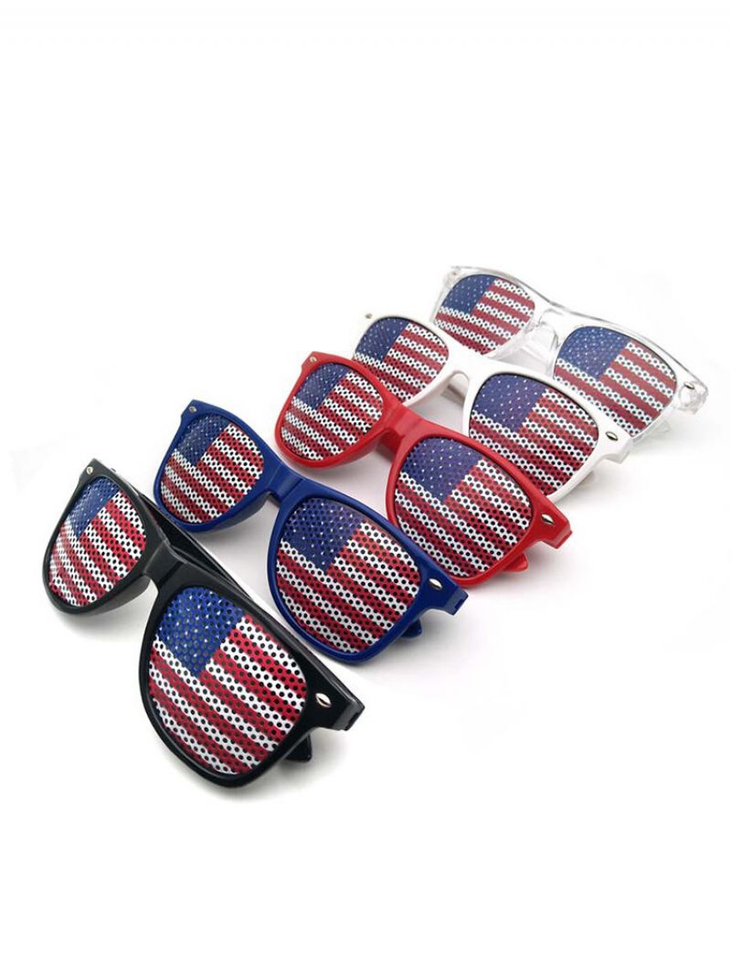 Amerikansk Flagg Us Patriotic Design Plast Shutter Briller Shades Solbriller For Independence Day Party Decoration