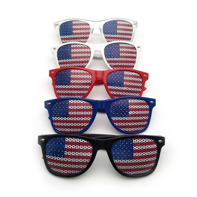 Amerikansk Flagg Us Patriotic Design Plast Shutter Briller Shades Solbriller For Independence Day Party Decoration