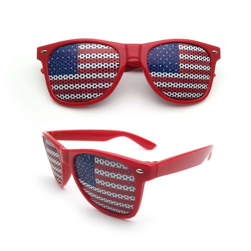 Amerikansk Flagg Us Patriotic Design Plast Shutter Briller Shades Solbriller For Independence Day Party Decoration