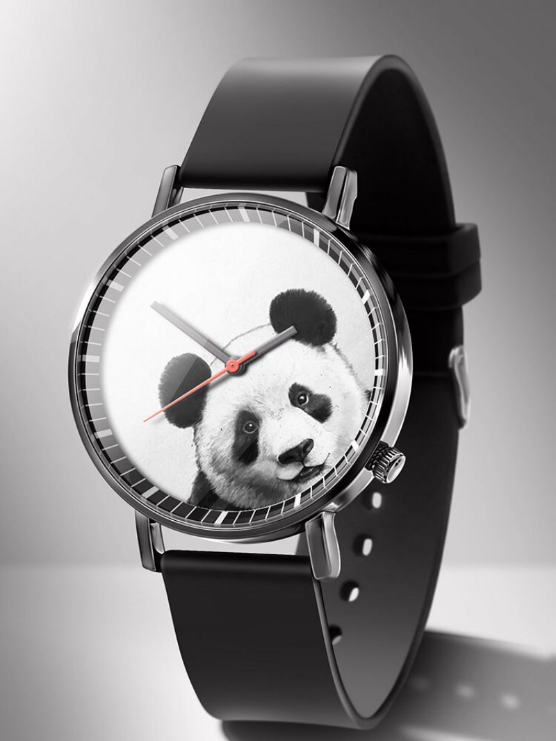 Animal Printed Men Business Watch Black-white Dogs Cats Pattern Women Quartz