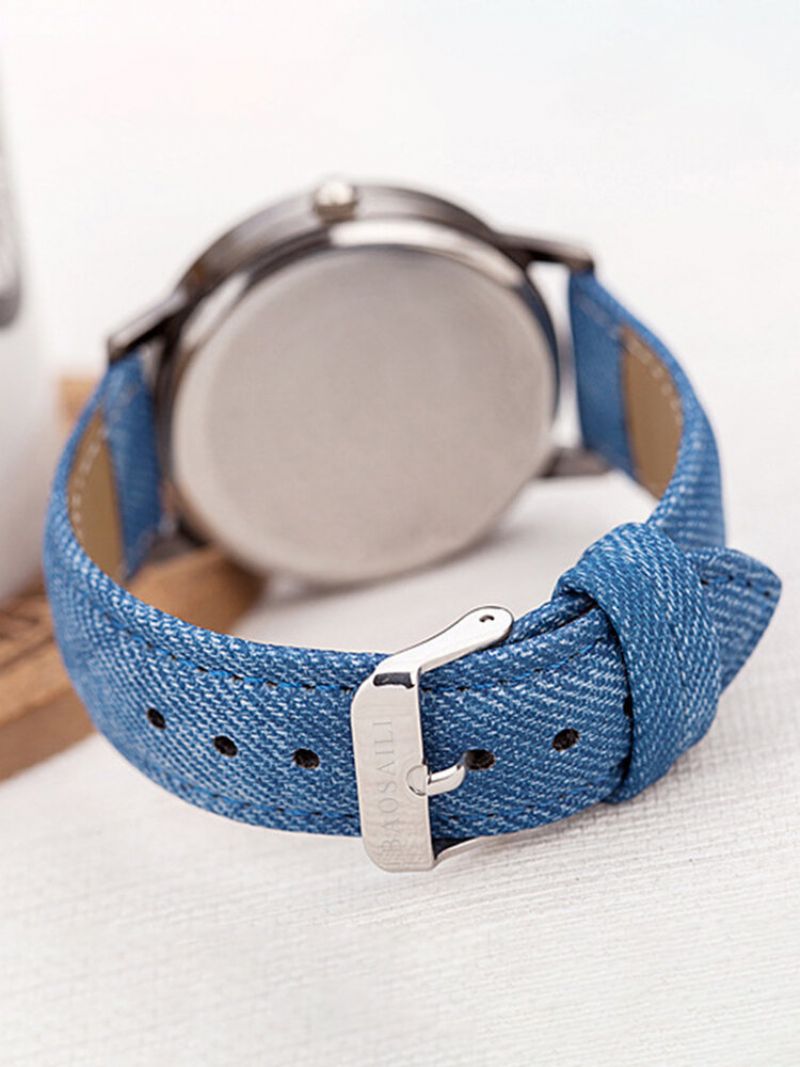 Casual All-match Denim Strap Men Watch Black Horse Desert Dial Kvinner Quartz