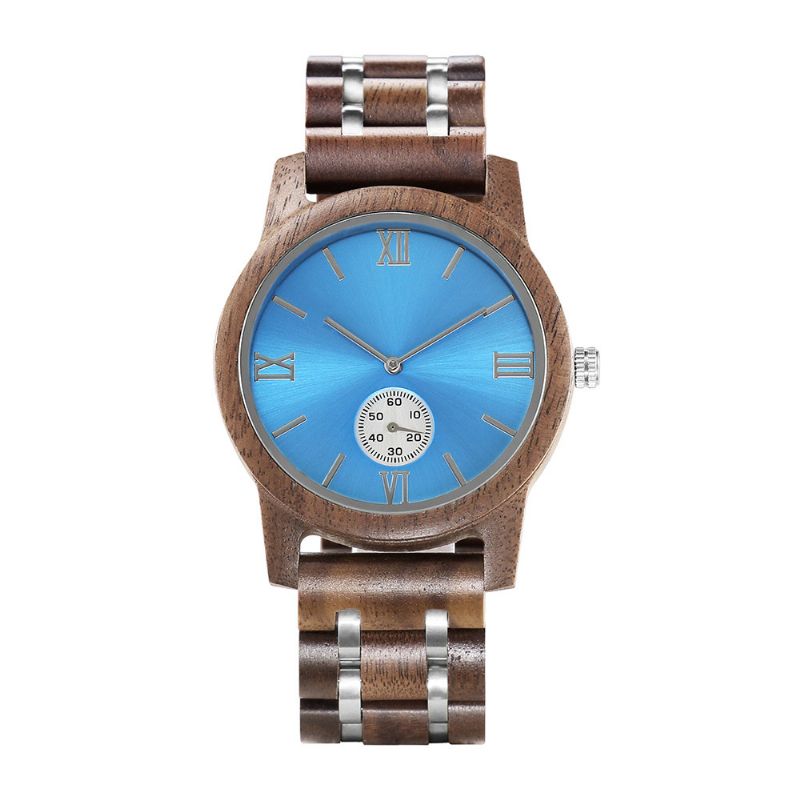 Casual Wood Watch Med Watchcase Og Armbånd For Unisex Bruk Vanntett Japansk Quartz Movement Tre-stål-blandet Armbåndsur